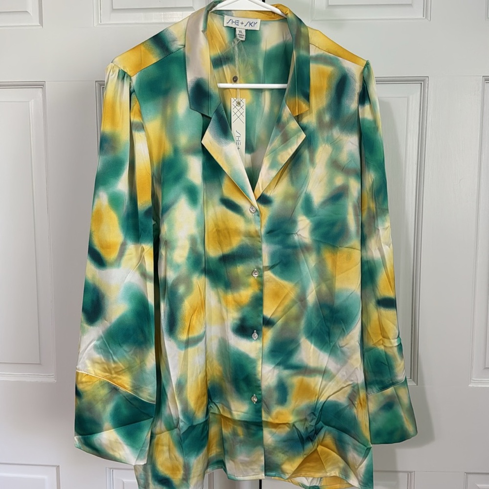NWT She + Sky Multicolor Kimono Sleeve Top Size XL
